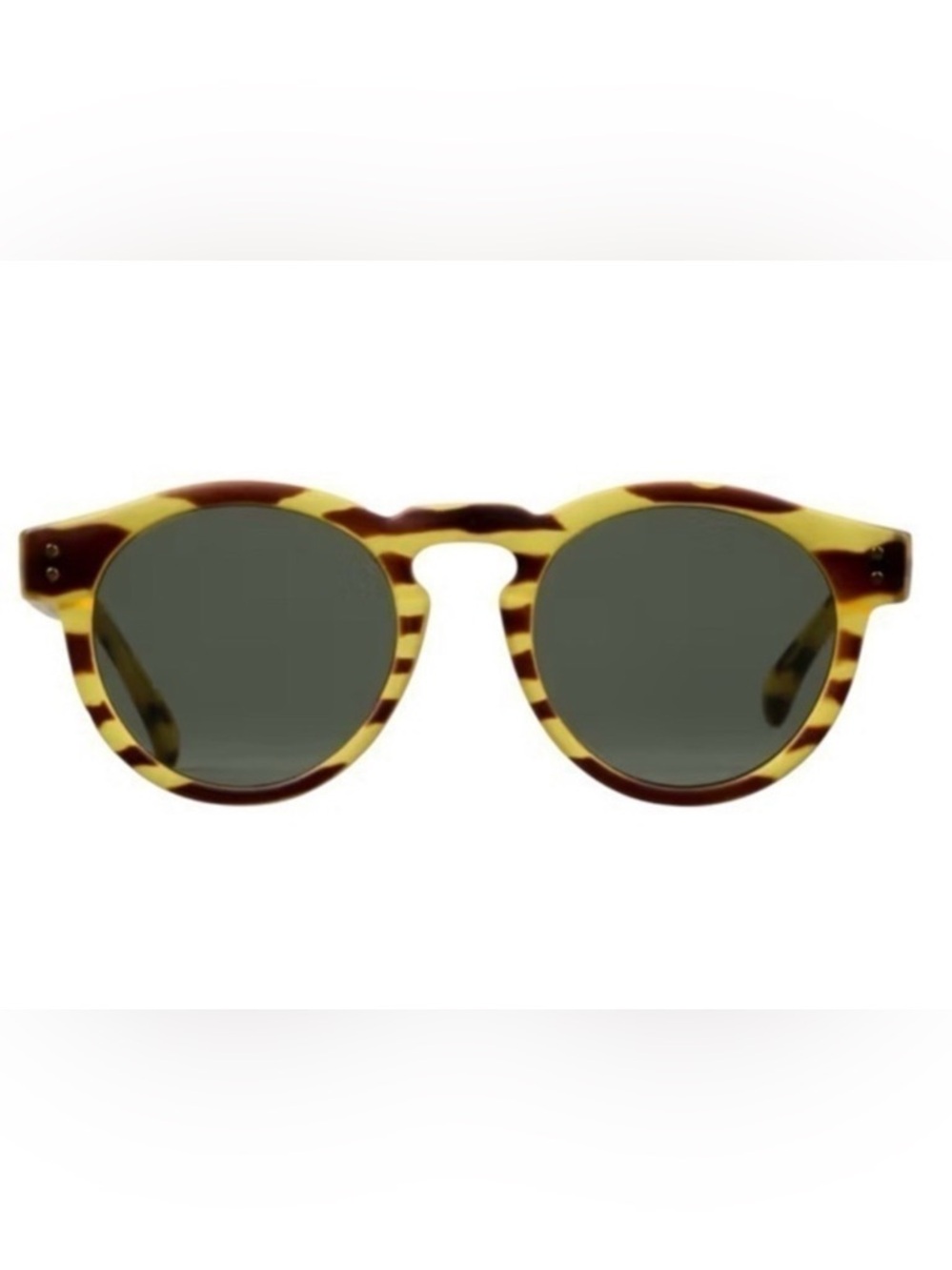 KOMONO Clement Safari Sunglasses NEW yellow brown stripe